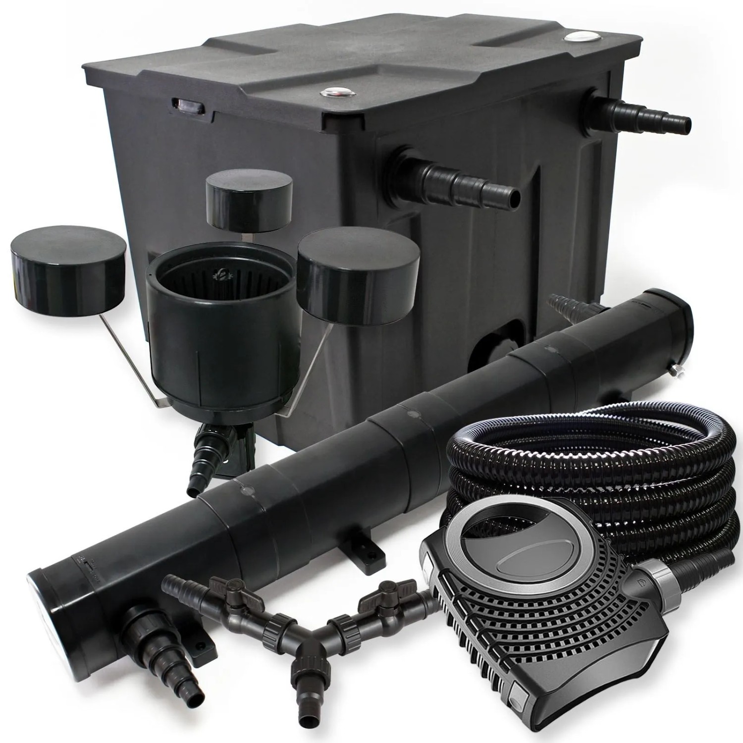 SunSun Filter Set 12000l Teich 72W Teichklärer NEO8000 Pumpe 25m Schlauch Skimmer CSP25