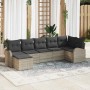 Hellgraues 7-teiliges Garten-Sofa-Set aus Polyrattan von vidaXL. Modulares Lounge-Set für Terrasse und Garten.
