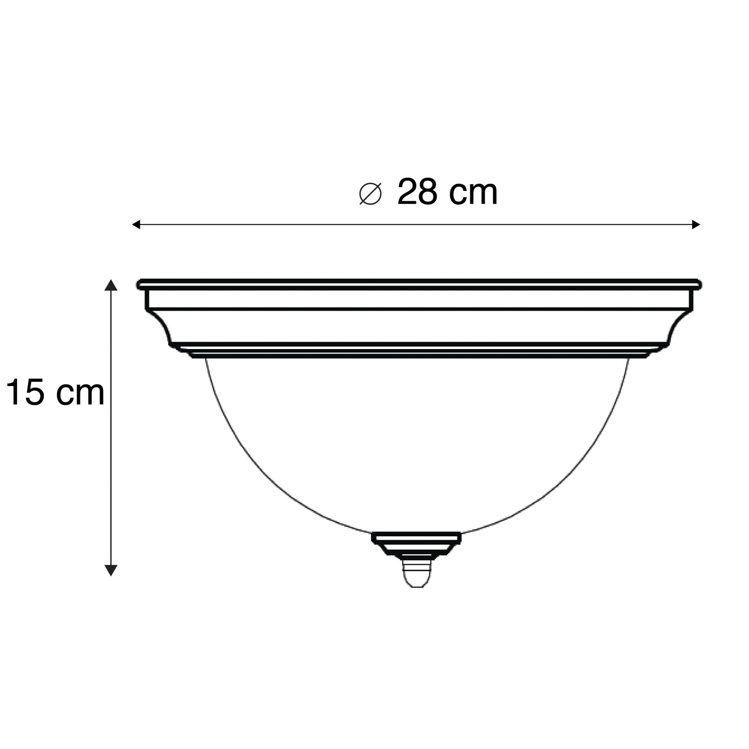 Braune QAZQA Deckenleuchte Classico mit Opalglas, Durchmesser 28cm, Höhe 15cm. Für Lampen & Leuchten.