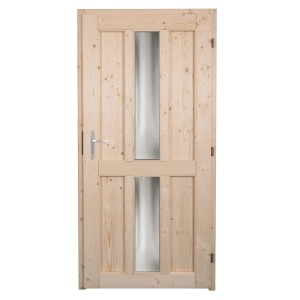 Panto Nebeneingangstür NET 506 Natur, Holz mit Ornamentglas, 98x198 cm