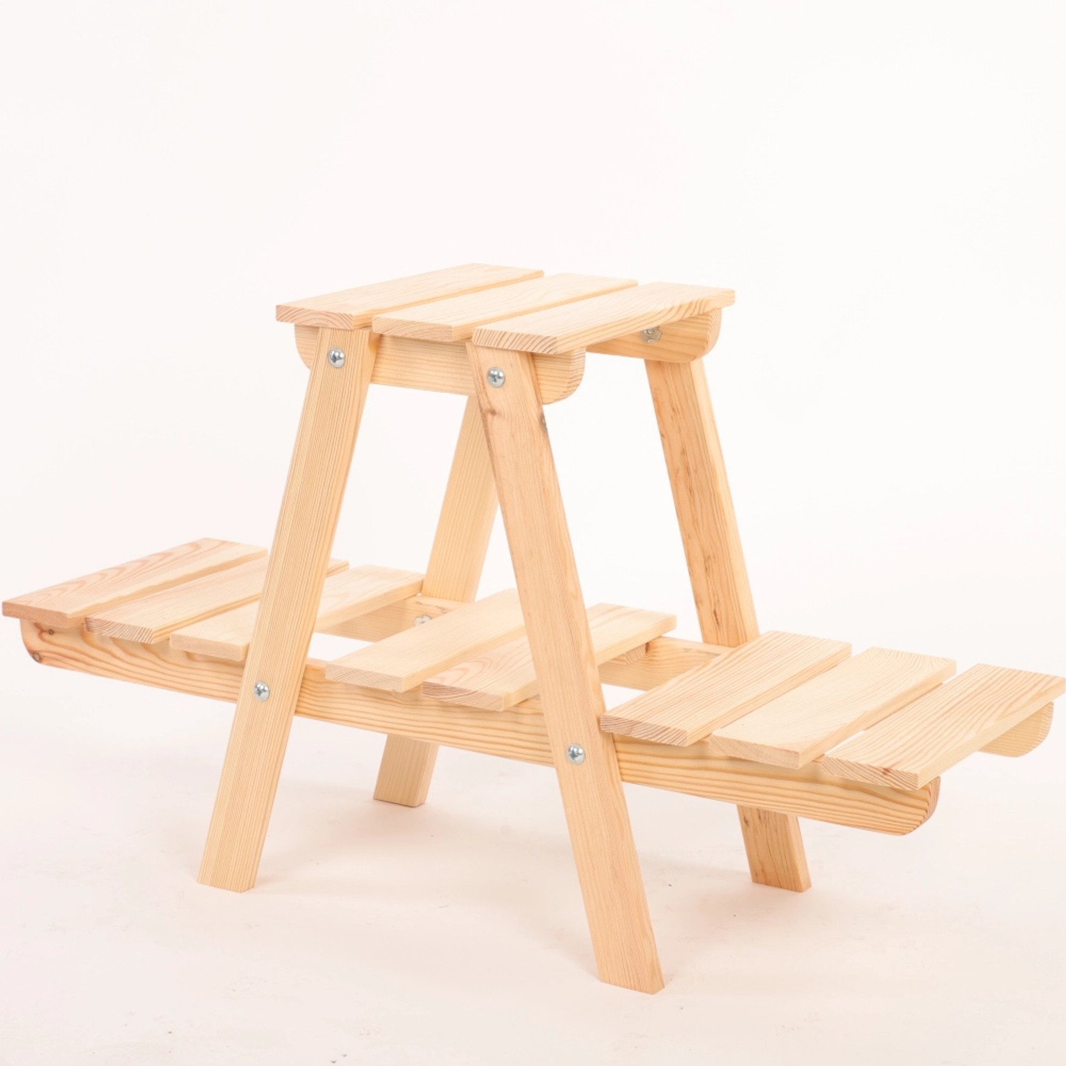 PROREGAL Blümenstande FLORACK HxBxT 45x74x25cm 3 Ablagen Kieferholz Natur günstig online kaufen