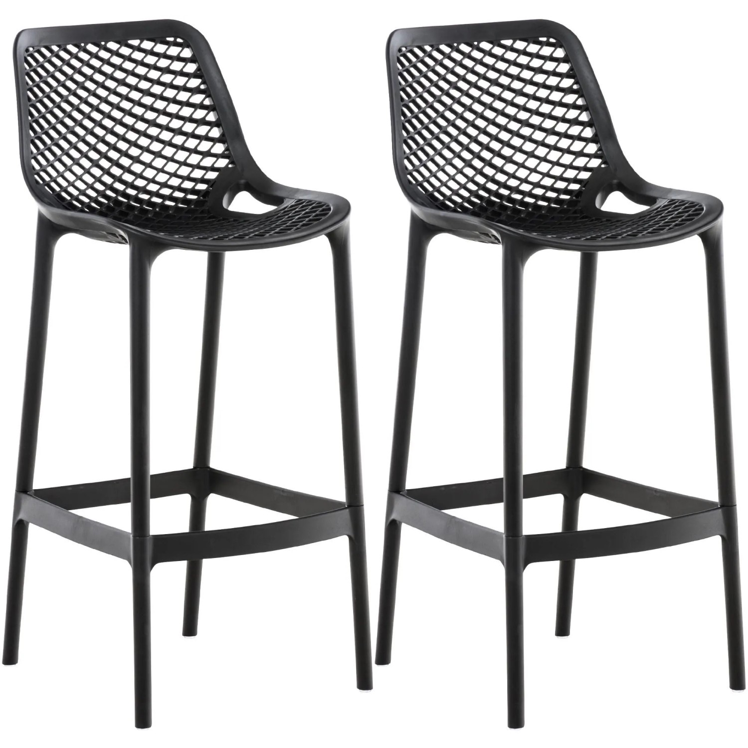 CLP 2er Set Outdoor Barhocker Air Schwarz