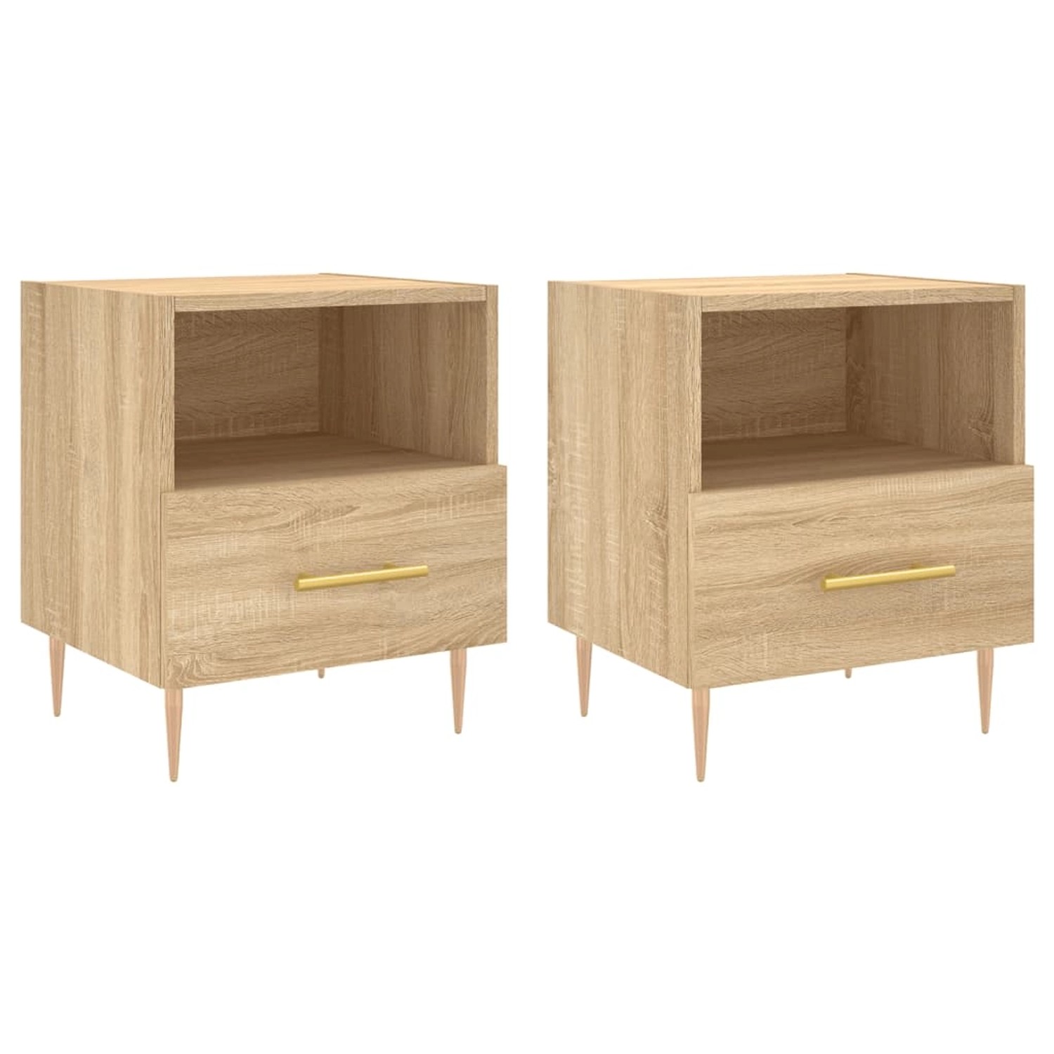 vidaXL Nachttische 2 Stk, Sonoma-Eiche 40x35x47,5 cm Holzwerkstoff 827411 günstig online kaufen