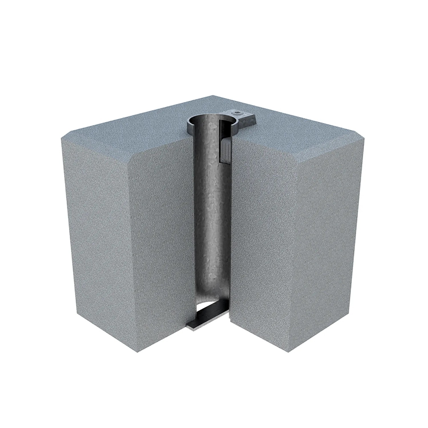 Schake Fertigfundament für Schilderpfosten (Ø 60 mm) aus Beton.