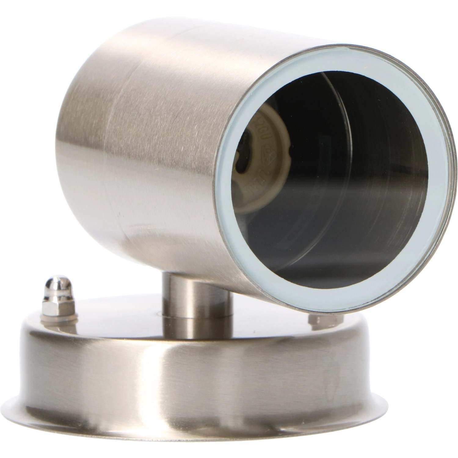 Runde LED`s light Außenwandleuchte aus Edelstahl, 1-flammig.