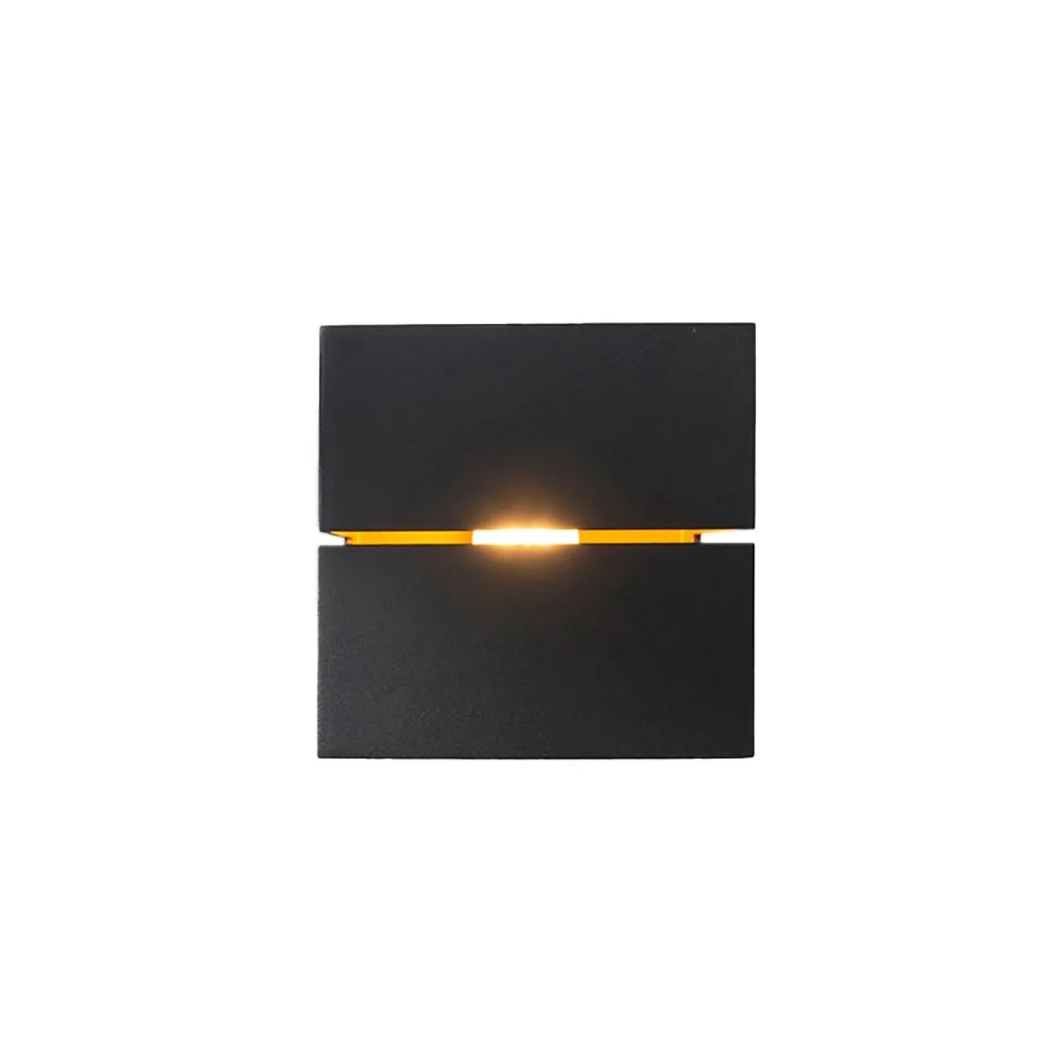 QAZQA Moderne Wandleuchte Schwarz mit Gold 9,7 cm   Transfer Groove