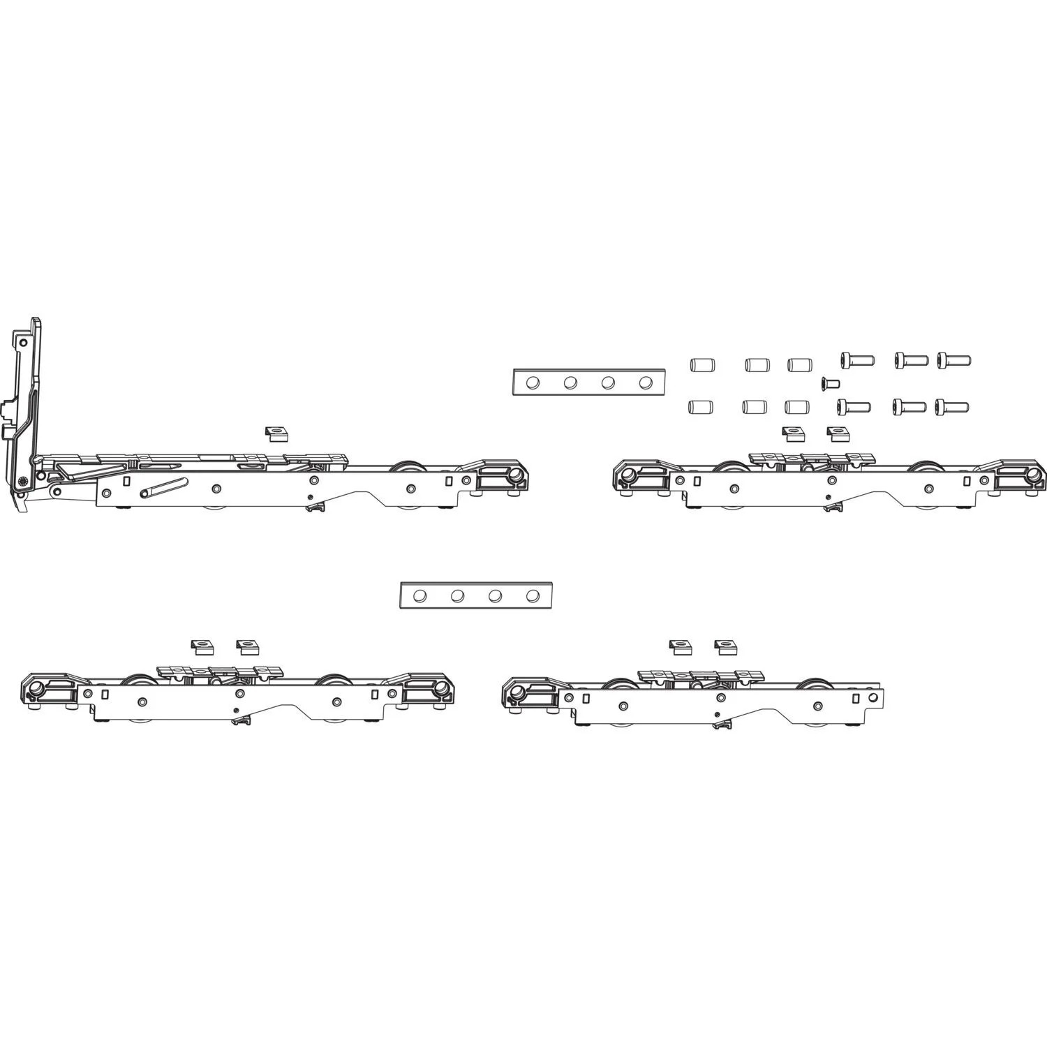 Maco Hs Grundkarton Laufwagen Hs Laufwagen mit Bürsten 400kg Nut 16/18x30mm Stahl Verzinkt Silberfärbig