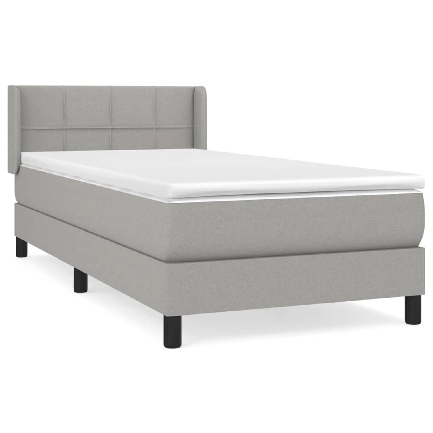 vidaXL Boxspringbett mit Matratze Hellgrau 100x200 cm Stoff 3129689 günstig online kaufen