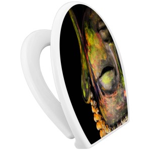 Banjado WC-Sitz Familie mit Buddha Motiv. Klodeckel mit Absenkautomatik und integriertem Kindersitz.