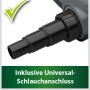 Details der Heissner Aqua Craft Smart 10000 Teichpumpe: Skimmeranschluss, Universal-Schlauchanschluss, robustes Gehäuse.