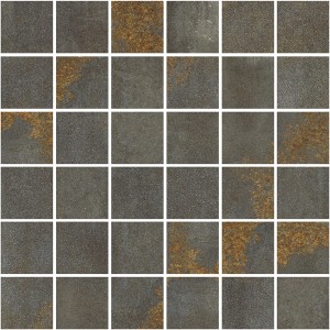 Vabene Mosaikfliese Metallica Titan, 30x30cm, Feinsteinzeug mit Rost-Optik.