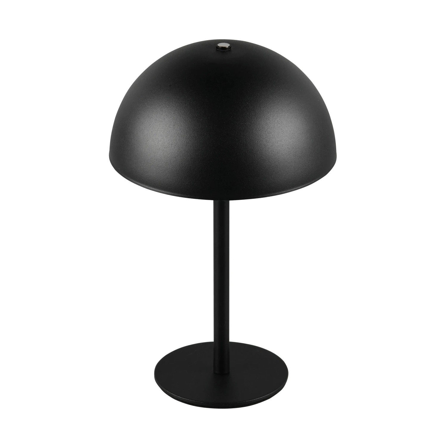 Schwarze, matte LED-Tischleuchte Munoz von Reality, pilzförmiges Design.