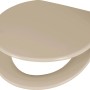 Beiger WC-Sitz Chalia aus Duroplast mit Absenkautomatik.