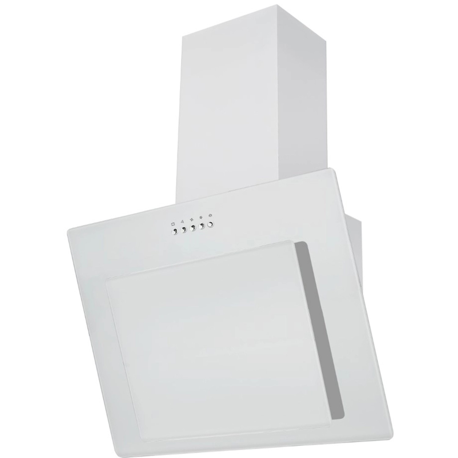 Weiße Respekta Schräghaube Leila für Einbauküche, Energieeffizienzklasse B.