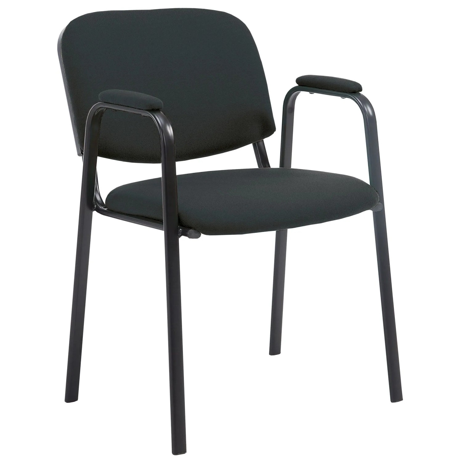 DELUKE Besucherstuhl ZAGREB Stoff Schwarz 53x55x79cm Konferenzstuhl Wartezimmerstuhl Bürostuhl