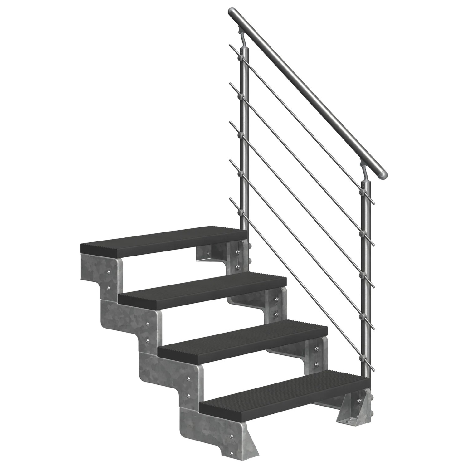 DOLLE Außentreppe Gardentop 4 TRIMAX-Stufen 100 cm anthrazit + Geländer günstig online kaufen