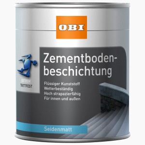 Dose OBI Zementbodenbeschichtung RAL 7030 Steingrau seidenmatt, für Innen- und Außenbereiche.