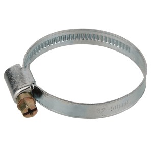 Verzinkte Kirchhoff Schlauchklemme, 9 mm breit, Spannbereich 32-50 mm, für Schlauchverbinder.