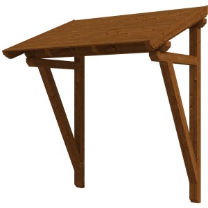 Skan Holz Vordach Paderborn 2, Nussbaum lasiert, 242x156 cm. Haustürvordach aus Holz.