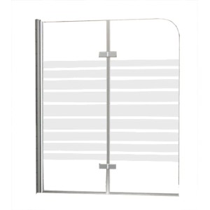 Glasdeals Badewannenaufsatz Duschtrennwand BREASE-FROST 120 x 140 cm – 3506