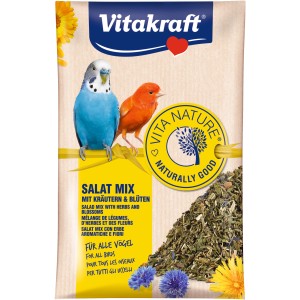 Vitakraft Vita Natur Salat Mix für Vögel, Ergänzungsfutter mit Kräutern und Blüten im 10g Papiertütchen.
