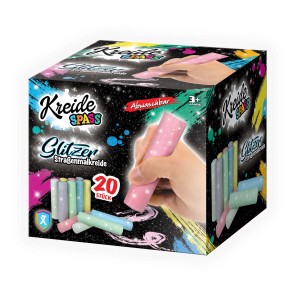 Xtrem Straßenmalkreide Kreidespass Glitzer, 20 Stifte im Set. Straßenkreide mit Glitzer.