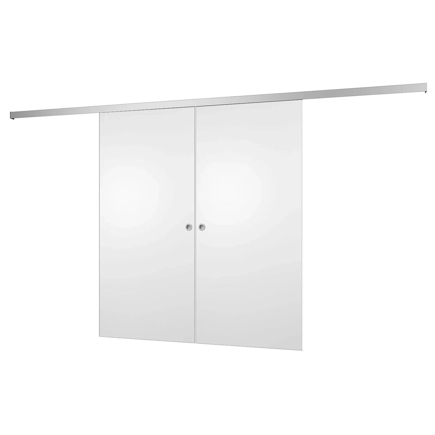 inova Holzschiebetür Weiß 1760 x 2035 mm Komplettset mit Griffmuschel
