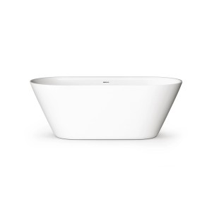 Freistehende, glänzend weiße PAA Badewanne Storia aus Mineralguss, 167 cm lang.