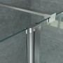 Detailaufnahme Belvit Duschwand: 8mm Glas, Alu-Rahmen mit Nano-Beschichtung.