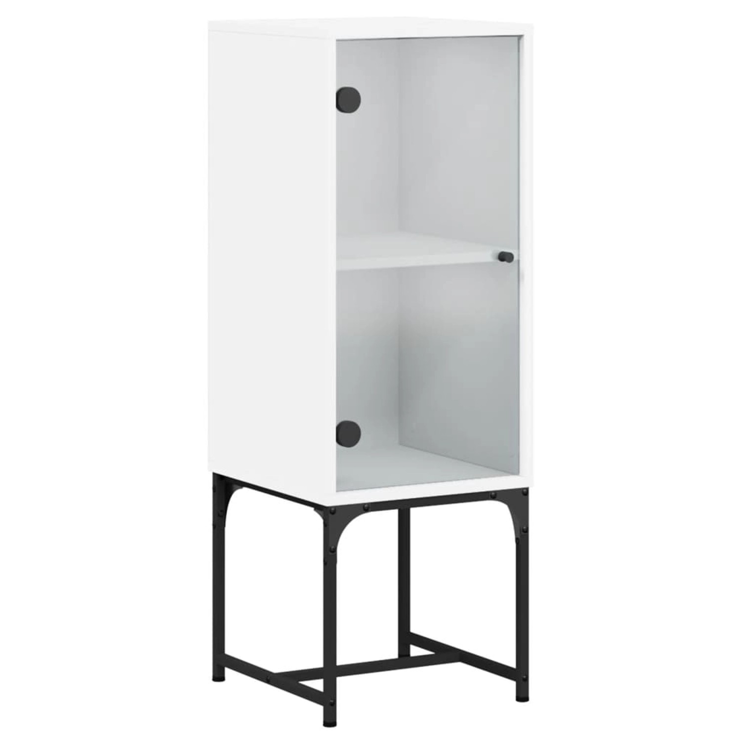 vidaXL Beistellschrank mit Glastür Weiß 35x37x100 cm 836553