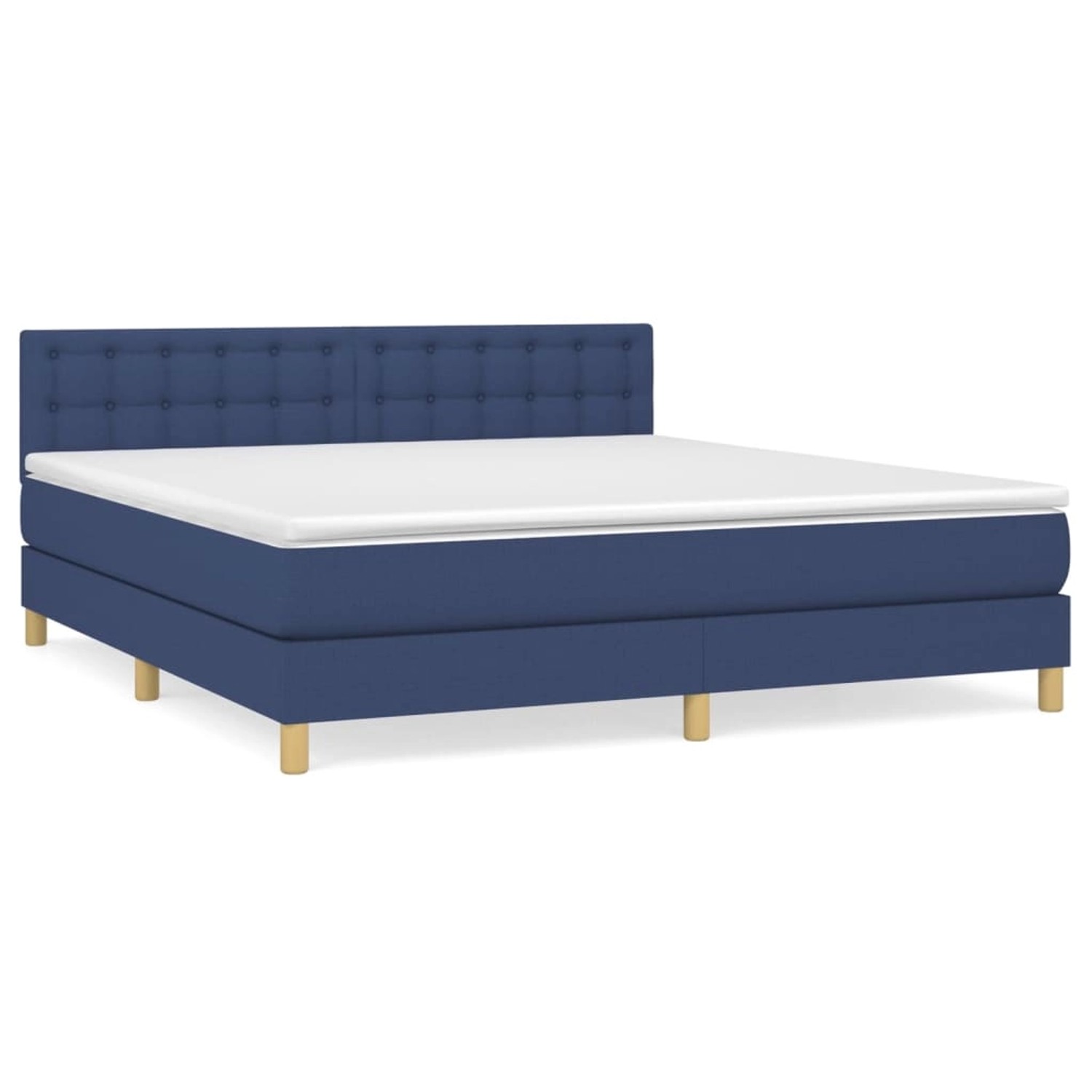 vidaXL Boxspringbett mit Matratze Blau 160x200 cm Stoff 3140951 günstig online kaufen
