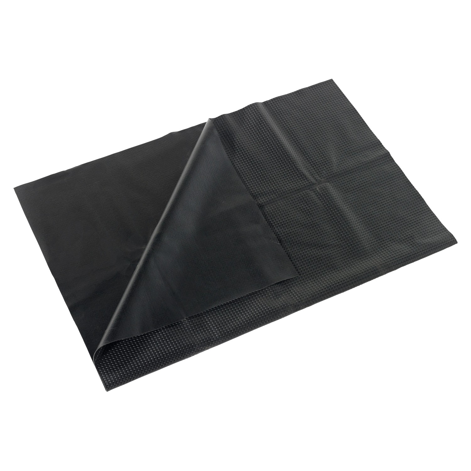 Schwarze OBI Antirutschmatte für den Kofferraum, 120x90 cm, aus Gummi.