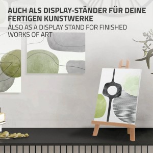 Klappbare Tischstaffelei aus Holz von ECD Germany, ideal für kleine Leinwände und Bastelfarben.