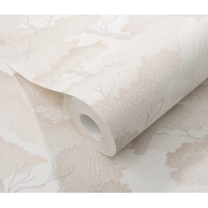 Erismann Vliestapete Elle Decoration 4 Golden Grove Creme mit Waldmotiv.