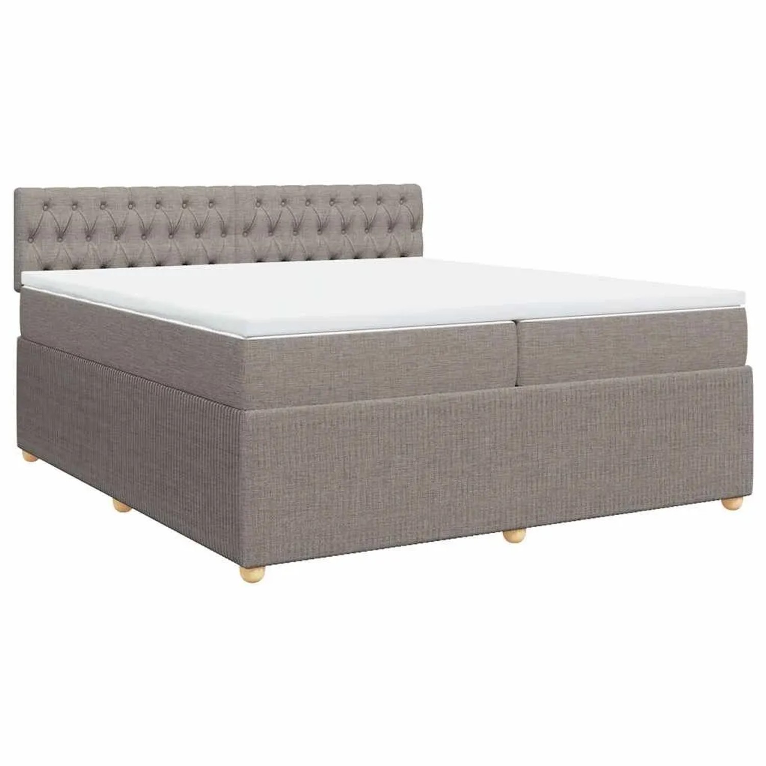vidaXL Boxspringbett mit Matratze Taupe 200x200 cm Stoff 3289874 günstig online kaufen