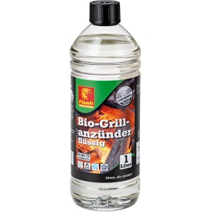 Flasche Bio-Grillanzünder flüssig, 1 Liter. Sicherer Grillanzünder für Holzkohle.