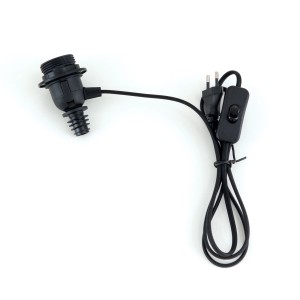Schwarze Orion Lightstyle Lampenfassung E27 DIY für Flaschenlampe mit Kabel und Schalter.