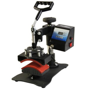 PixMax Mützenpresse Textilpresse zum Bedrucken von Kappen, mit digitaler Steuerung und Hebel.