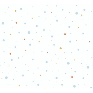 Vliestapete mit bunten Punkten für Kinderzimmer, weißer Hintergrund.