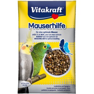 Vitakraft Mauserhilfe für Papageien und Großsittiche, 25g Packung.