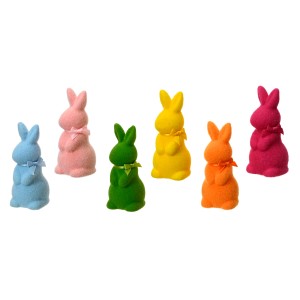 6 Deko-Hasen aus Polyfoam in verschiedenen Farben, 30 cm hoch, für Ostern.