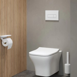 Pianura Betätigungsplatte Duo S EASYPro, weiß hochglanz, für WC mit 2-Mengen-Spülung.