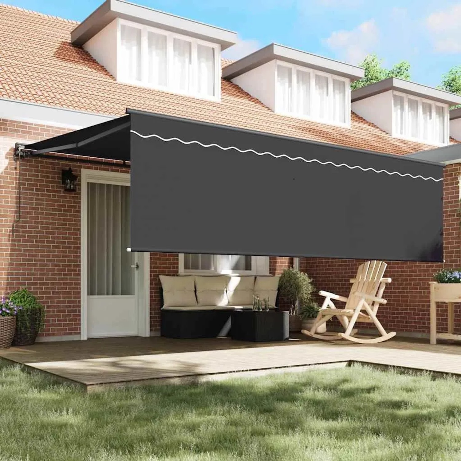 vidaXL Einziehbare Markise Anthrazit 450 x 350 cm 3330874_3