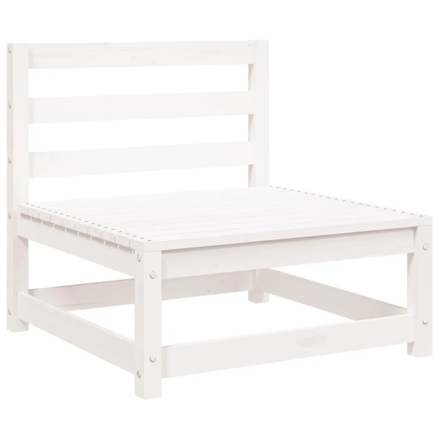 vidaXL Garten-Mittelsofa Weiß Massivholz Kiefer 805666