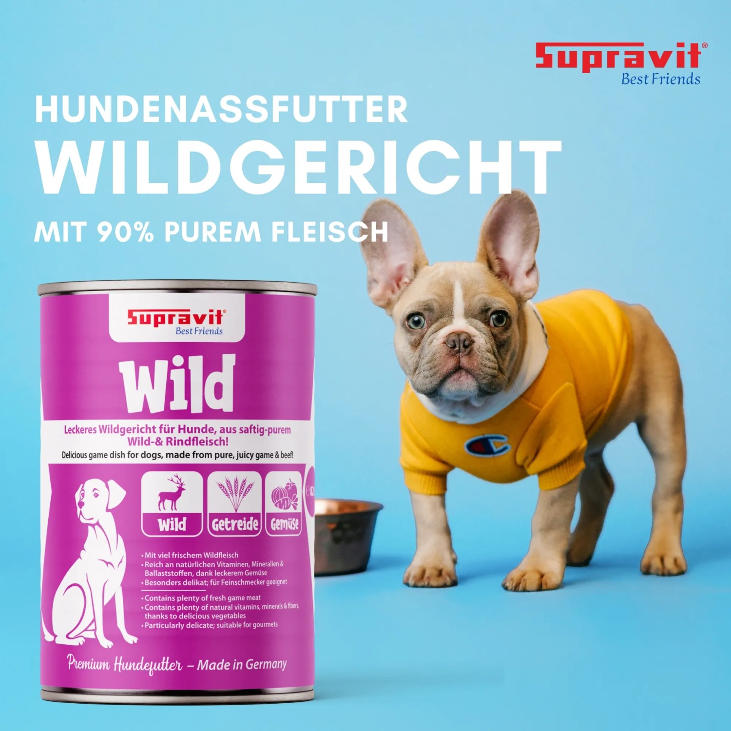 Supravit Hundenassfutter mit Wildfleisch Gemüse und Nudeln_2
