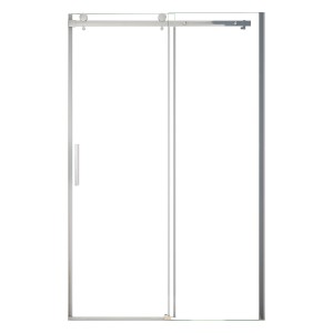 AICA Duschkabine 150x195cm mit Schiebetür, 6mm ESG-Glas, chromglänzender Rahmen.