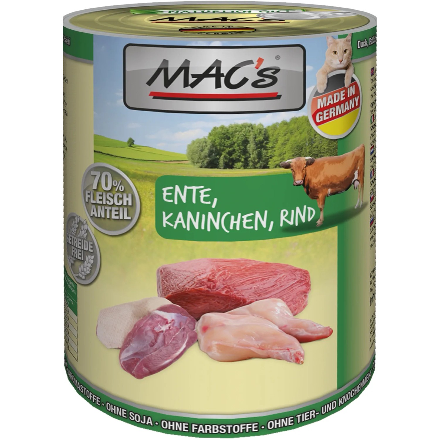 Mac's Katzen-Nassfutter Ente Kaninchen und Rind 400 g