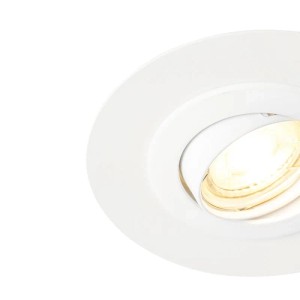 Weißer, runder QAZQA Einbaustrahler Edu, schwenkbar, für Lampen & Leuchten.
