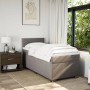 vidaXL Boxspringbett Taupe 100x200 cm mit Matratze und Auflage.