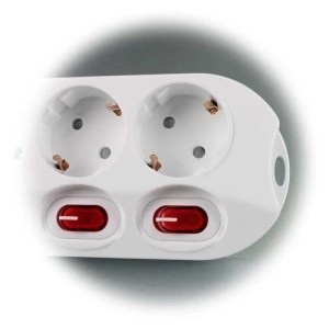 ChiliTec Tischsteckdose mit Einzelschaltung 5-fach Weiß